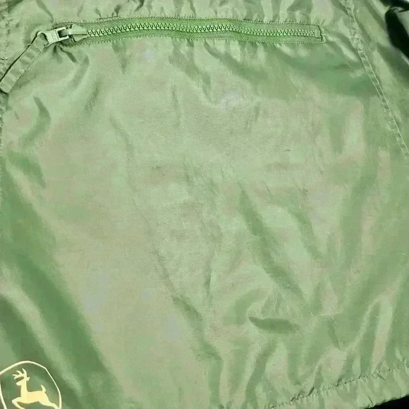 John Deere Mens Green Wind/Rain Resistant Pullover Polyester Jacket Large - Picture 9 of 9